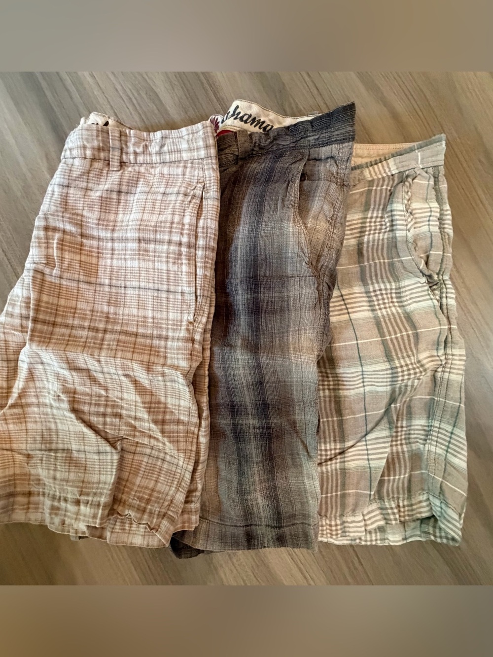 Tommy Bahama Men's Plaid Linen-Blend Shorts - price is for all 3
